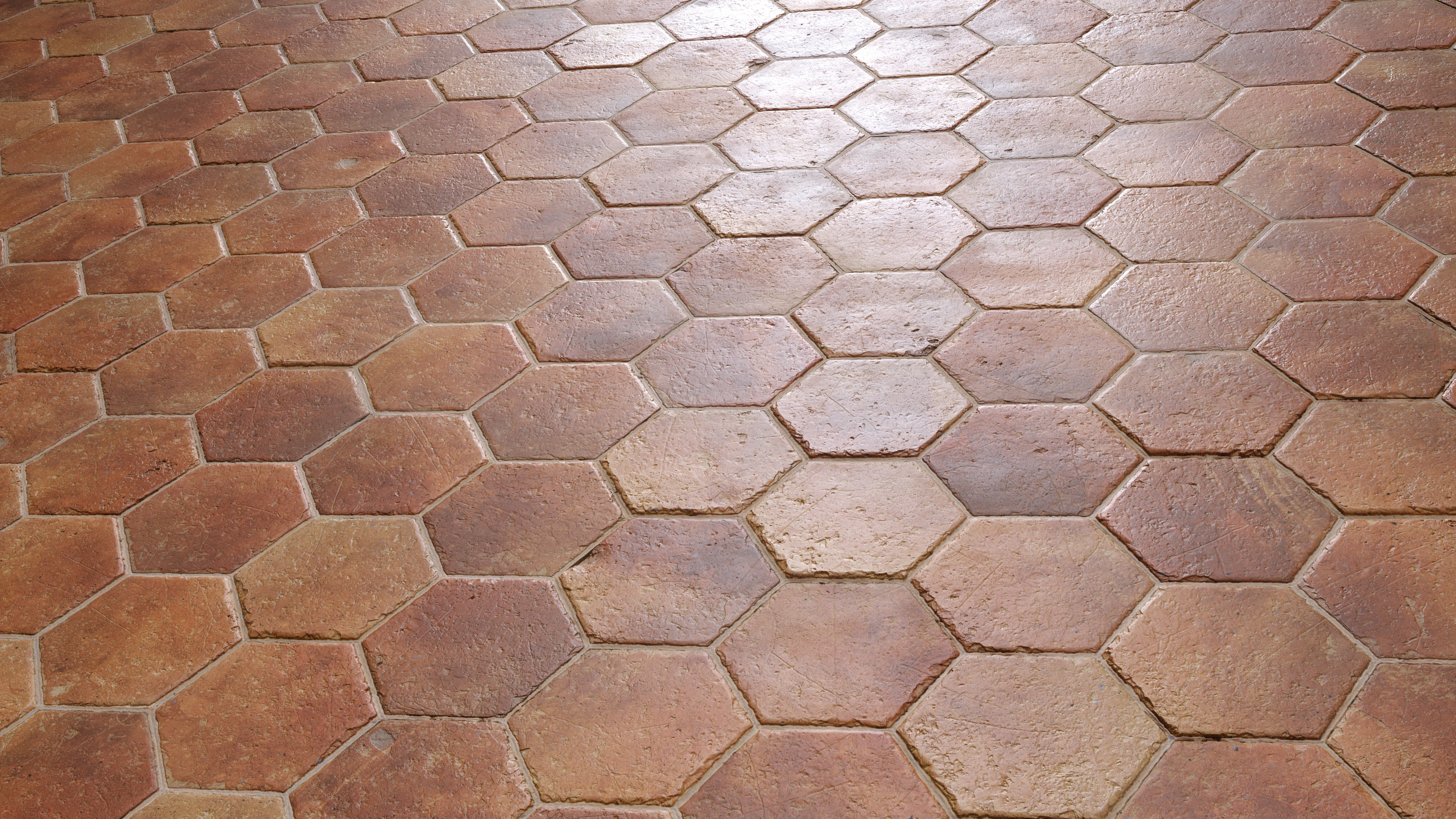 Hexagonal Terracotta Floor Tiles - PBR00191
